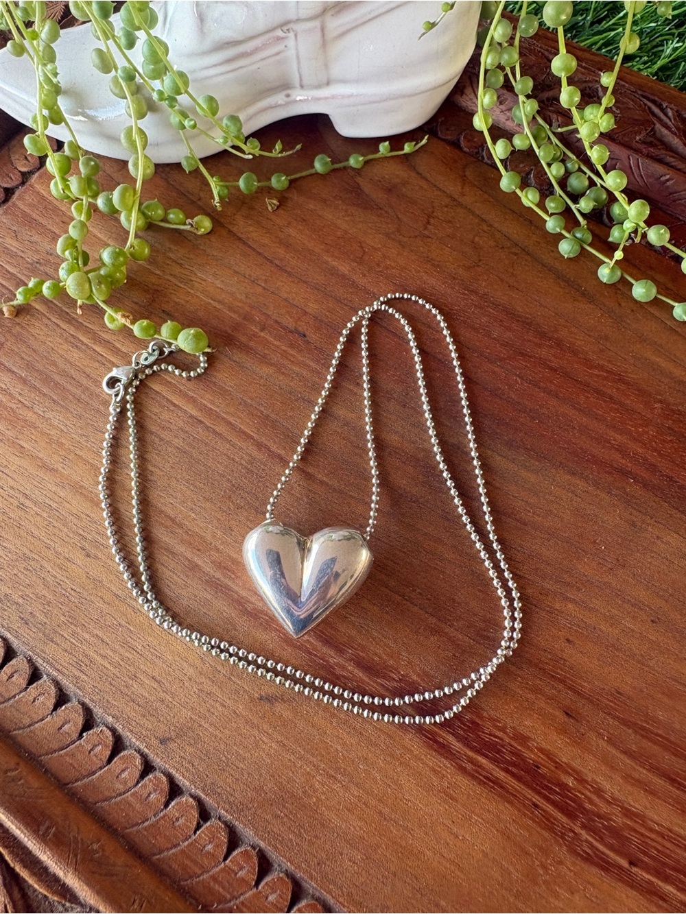 Joseph Esposito ESPO Sterling Silver Puffy Heart Necklace